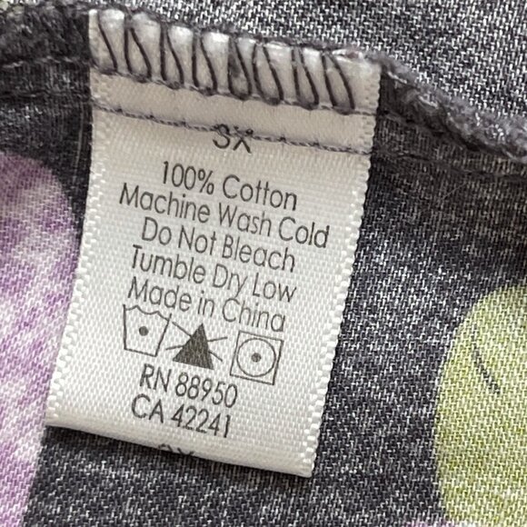 PJ Salvage Pajama Top Womens 3X Long Sleeve Turtle Print All Over Loungewear - Picture 6 of 9